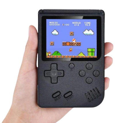 consola portátil retro de videojuegos negra