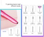 Pulidor de uñas eléctrico profesional con 11 fresas puntas
