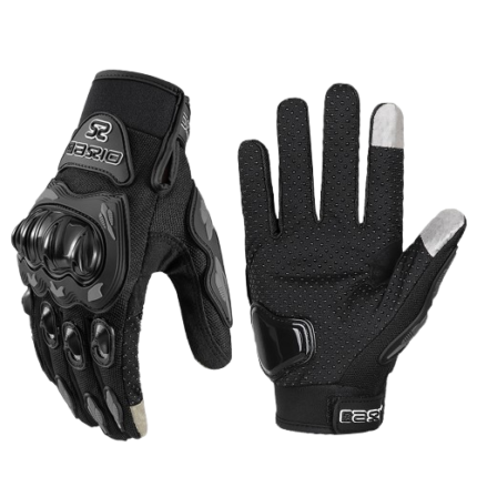 guantes para motocicleta negro