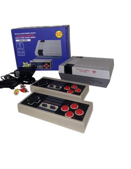 Vista lateral de la Consola Retro 620 mostrando la conexión AV a TV