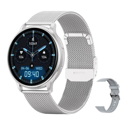 smartwatch redondo plata