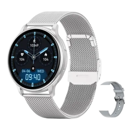 smartwatch redondo plata