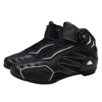 botas de cuero para motociclista negras