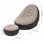 sillón inflable con reposapiés tamaño