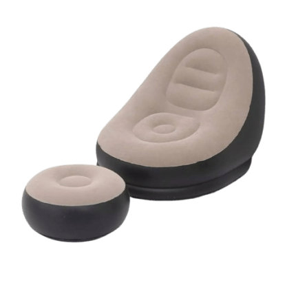 sillón inflable con reposapiés