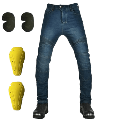 pantalones vaqueros de motocicleta azul