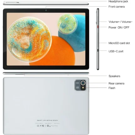 tablet android 10.1" 6GB RAM 32GB botones