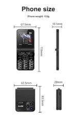 teléfono móvil plegable tamaño