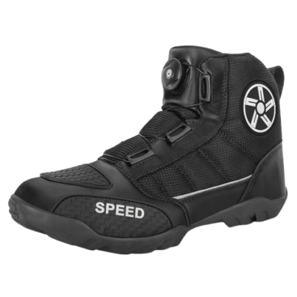 Botas de moto impermeables negras con punta