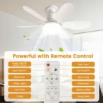 Ventilador de Techo con Luz LED E27 y Mando - Imagen 7