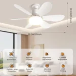 Ventilador de Techo con Luz LED E27 y Mando - Imagen 2