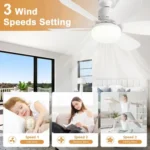 Ventilador de Techo con Luz LED E27 y Mando - Imagen 6